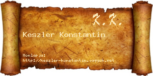 Keszler Konstantin névjegykártya